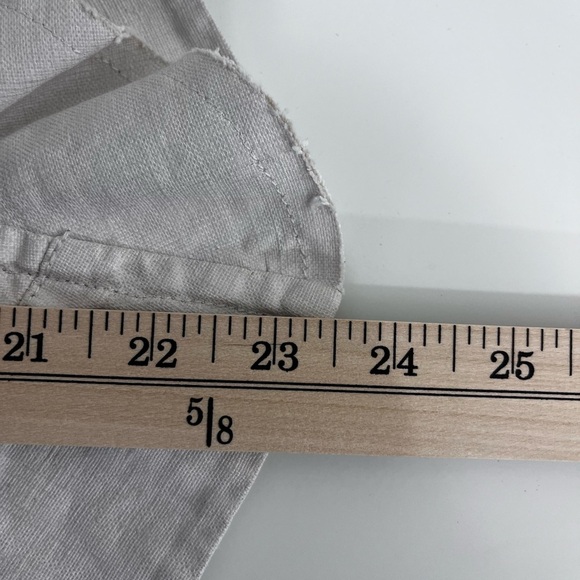 CAbi Cream 100% Linen Ruffled Asymmetrical Crop Button Jacket - Picture 9 of 16